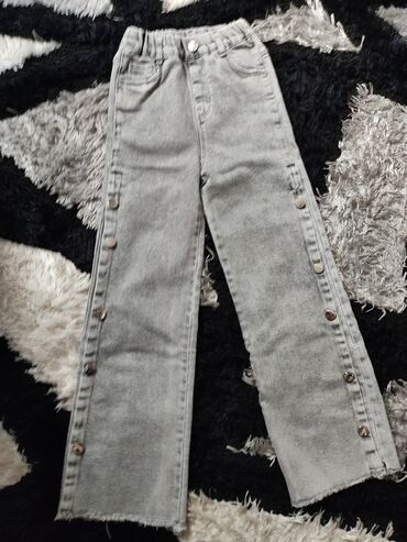 детские джинсы для девочки: Джинсы и брюки, цвет - Серый, Б/у