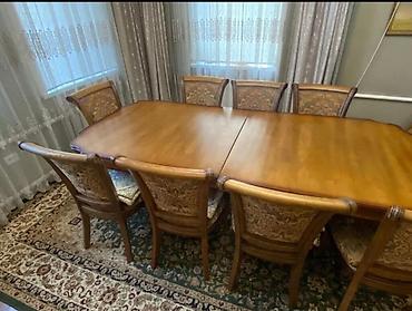 б у стол со стульями для кухни: Стол и стул для зала, Б/у, Самовывоз, цвет - Коричневый — 2