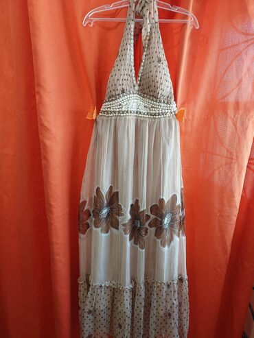 платье женс: Вечернее платье, Пышное, Длинная модель, Шифон, Без рукавов, M (EU 38)