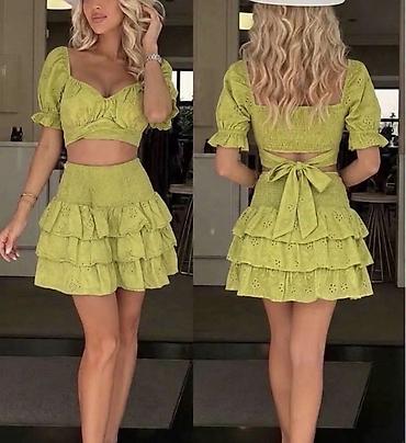 goth: Komplet crop top i mini suknja od pamučne čipke. - Gornji deo: kratki — 8