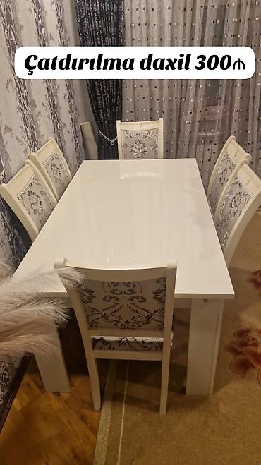 Qonaq otağı üçün, İşlənmiş, Kvadrat masa, 6 stul lalafo.az -da Qonaq otağı üçün, İşlənmiş, Kvadrat masa, 6 stul