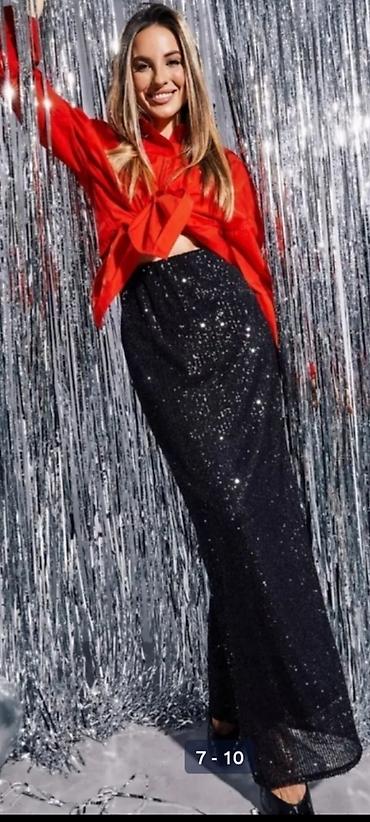 Юбки: Юбка, Модель юбки: Прямая, Макси, Высокая талия, С пайетками — 2