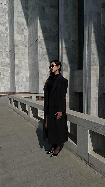 Пальто: Пальто, Классика, Осень-весна, Длинная модель, S, M — 5