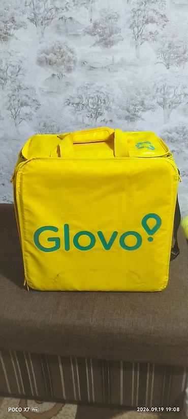 сумки винтаж: Терморюкзак курьерский Glovo (желтый) 1 ай колдондум, а так жаныле - — 1