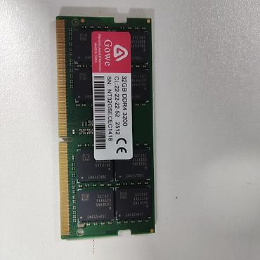 RAM 32GB 3200MHZ DDR4 NOUTBUK ÜÇÜN Tək planka. Original üstən
