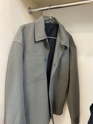 köyneyler: Мужская рубашка, Zara, M (EU 38), цвет - Зеленый