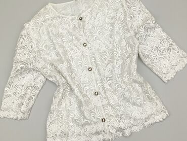 białe bluzki z falbanami: Блуза жіноча, L, стан - Хороший