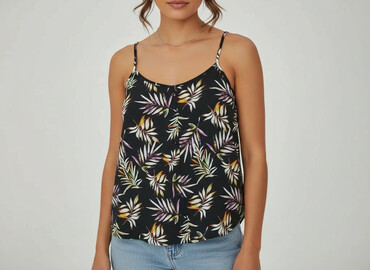 koszulka croop: Peacocks, Women`s top, size 4XL (EU 48)