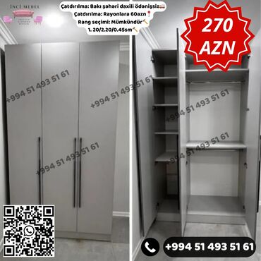 Dolablar: Yeni, Açılan, 3 qapılı Düz dolab, Qarderob, paltar dolabı, Azərbaycan -da lalafo.az — 11 Dolablar: Yeni, Açılan, 3 qapılı Düz dolab, Qarderob, paltar dolabı, Azərbaycan — 11