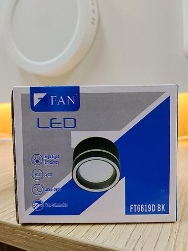 Накладной светодиодный светильник FAN LED, модель FT6619D BK at lalafo.kg Накладной светодиодный светильник FAN LED, модель FT6619D BK