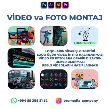 dönər reklamı: MONTAJ VƏ QRAFİK DİZAYN XİDMƏTLƏRİ VİDEO MONTAJ Videoların montajı