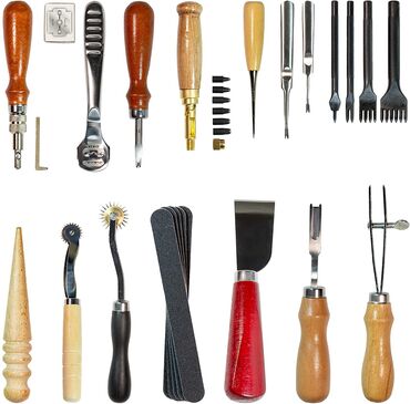 инструменты для работы с кожей: Набор инструментов для начинающих кожевников, набор инструментов для