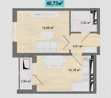 Продажа квартир: 1 комната, 41 м², Элитка, 11 этаж, Косметический ремонт — 11