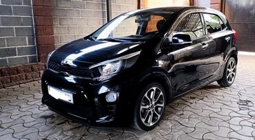 прокат матиз бишкек: Kia Morning (Picanto) хэтчбек, 5 дверей, черный цвет, легкосплавные