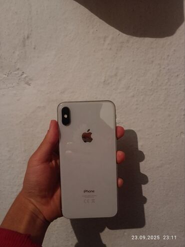 Apple iPhone: IPhone Xs Max, Б/у, 256 ГБ, Серебристый, Защитное стекло, Чехол, 77 %