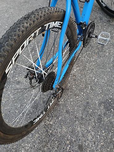 velo mtb: Sport Time dağ velosipedi - Çərçivə: yüngül alaşımlı, mavi rəng, düz — 5