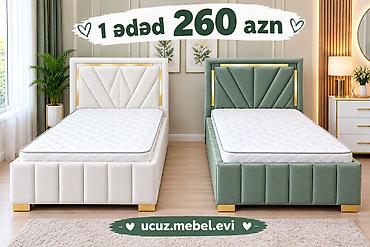 Tək nəfərlik yumşaq çarpayı - Müasir dizayn: başlıqda dekorativ