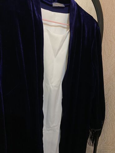 вечернее платье синее: Вечернее платье, Длинная модель, Велюр, С рукавами, XL (EU 42), 2XL (EU 44)