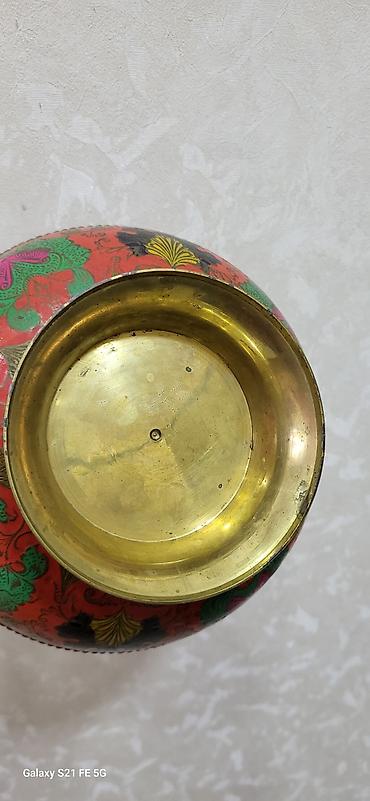 xonca konfeti: Məhsul: Rəngli naxışlı bürünc şirniyyat/mezə qabı (ayaqlı) - — 1