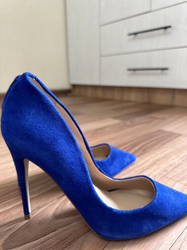 замшевые туфли: Туфли 38, цвет - Синий