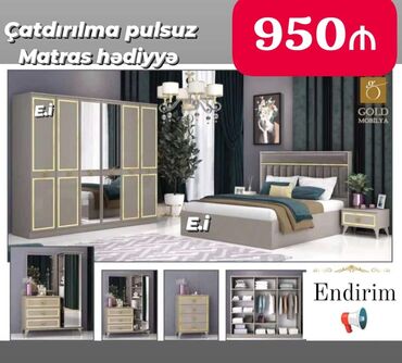 çarpayı dəsti: *Yataq dəsti 950Azn💥 Matras hədiyyə🎁* ✔️Rəng seçimi var ✔️ Ölçü Dolab