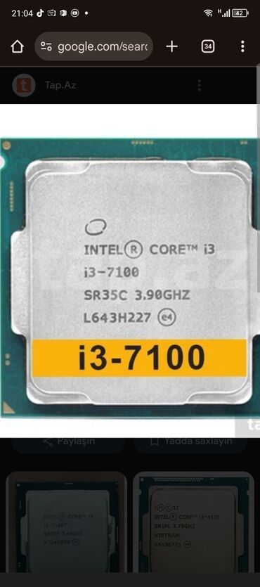 Настольные ПК и рабочие станции: Salam cpu satilir Tam işlek vezyetdedi heç bir problemi yoxdu real