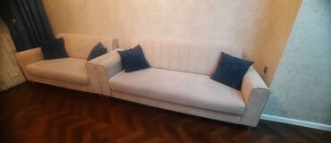 диван и 2 кресла мягкая мебель: Divan, İşlənmiş, Açılmayan, Bazalı, Parça, Çatdırılma yoxdur