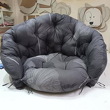 salon: Mekana, duboka fotelja-jastuk (papasan/pet bowl stil) sa visokim — 1