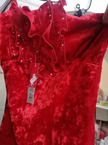 Topovi: Fashion, One size, Pliš, bоја - Crvena — 5