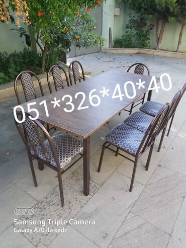 Masa və oturacaq dəstləri: Stol stul Masa destleri Istediyim Rengde Kojadan ve Parcadan Tek-Tek — 12