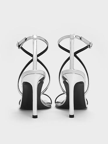 Basanoşka və səndəllər: Charles&Keith, Ölçü: 36, rəng - Gümüşü, Yeni — 2