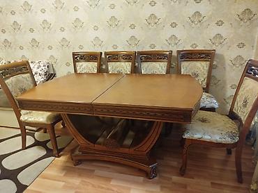 qoz: Klassik üslubda yemək otağı dəsti - Tərkib: 1 masa + 6 stul - — 3