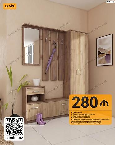 Dolablar: Dəhliz dolabı – La Mini (Kod: 1730) - Ölçülər: D 40 × H 200 × E 160 — 1