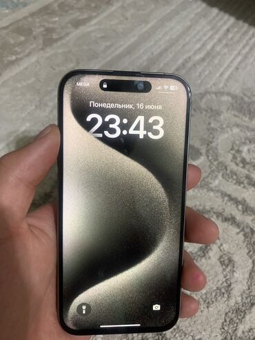 платиновые номера sim: IPhone 15 Pro, Колдонулган, 256 ГБ, Natural Titanium, Коргоочу айнек, Каптама, 98 %