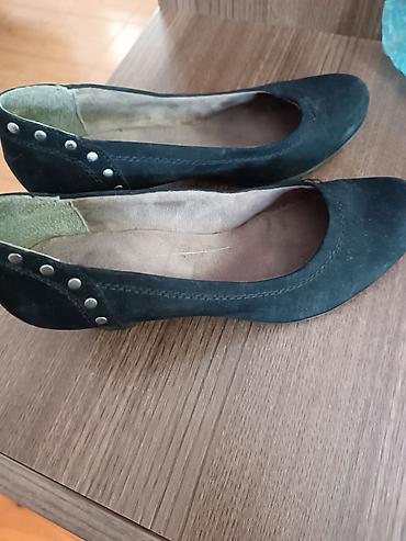 zamşa baletkalar: Qadın baletka tipli ayaqqabı - Rəng: qara - Material: zamşa üstlük — 1