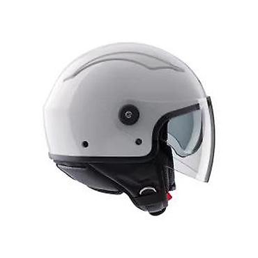 Oprema za bicikliste: Otvorena moto kaciga – bela, urbano/skarlet dizajn - Tip — 14