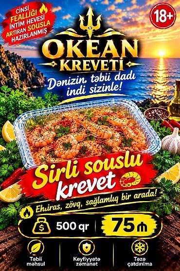 farel balığı: Okean Kreveti – dənizin təbii dadı indi sizinlə! Məhsul: Krevet — 1