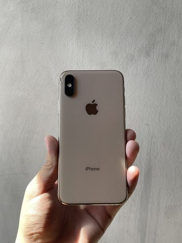 Apple iPhone: IPhone Xs, Б/у, 64 ГБ, Золотой, Защитное стекло, Чехол, 79 %