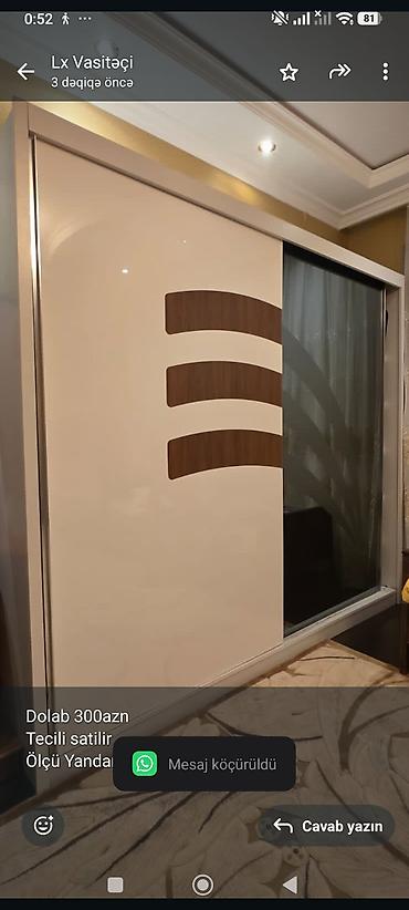 Dolab 300azn Tecili satilir Ölçü Yandan 66 Uzunluğu 245 Hündürü 218 lalafo.az -da Dolab 300azn Tecili satilir Ölçü Yandan 66 Uzunluğu 245 Hündürü 218