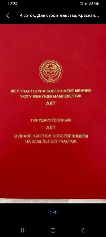 продается орошаемая земля в жайылско районе алтыр будёновка 5 40 гектар цена договорная с довой проблем нету оформление сразу: 27 соток, Для сельского хозяйства, Красная книга