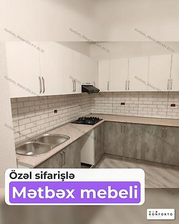 Sifarişlə mətbəx dəsti, Özü çəkən petlələr, MDF lalafo.az -da Sifarişlə mətbəx dəsti, Özü çəkən petlələr, MDF