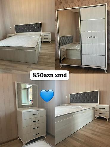 komod satilir: İkinəfərlik çarpayı, Komod, Dolab, 2 tumba, Yeni — 1