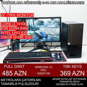 Masaüstü kompüterlər və iş stansiyaları: Masaüstü Kompüter "DDR4 B460 1200 Lenovo Core i3 10100” ⭐Tək Sistem -da lalafo.az — 3 Masaüstü kompüterlər və iş stansiyaları: Masaüstü Kompüter "DDR4 B460 1200 Lenovo Core i3 10100” ⭐Tək Sistem — 3