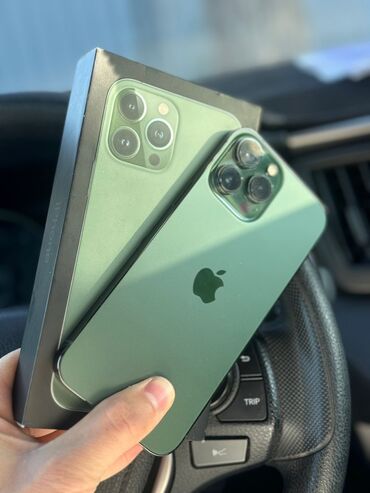 Apple iPhone: IPhone 13 Pro Max, Б/у, 256 ГБ, Matte Midnight Green, Наушники, Чехол, Коробка, 86 %