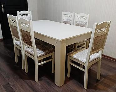 Mətbəx üçün, İşlənmiş, Açılmayan, Dördbucaq masa, 6 stul