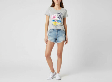 abercrombie t shirty: Hollister, T-shirt damski, rozmiar XS