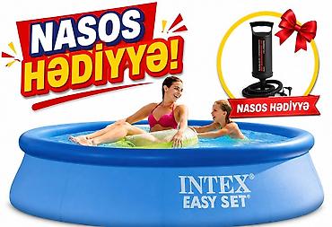 hovuzlar: Elektron Nasos Hediyye. Intex 3.66 × 0.76 m şişmə hovuz 🌊 Yay — 1