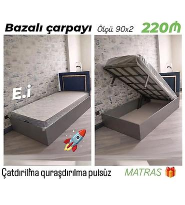 tek matraslar: Yeni, Təknəfərlik çarpayı, Bazalı, Matras ilə — 1