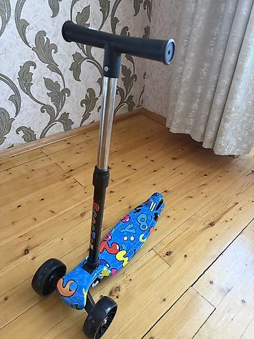 scooter ucuz: Uşaq skuterı – 3 təkərli, rəngarəng dizayn - Ön tərəfdə iki geniş — 1