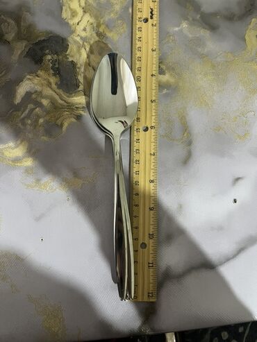 Qaşıqlar: Metal çay qaşıqları dəsti - Material: paslanmayan polad (parlaq — 9